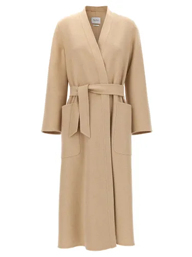 Max Mara Beige Wool Women's Coat - Max Mara - Modalova