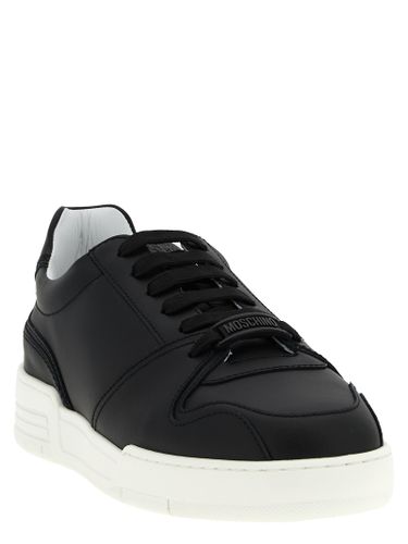 Leather Low Top Men's Sneakers - Moschino - Modalova