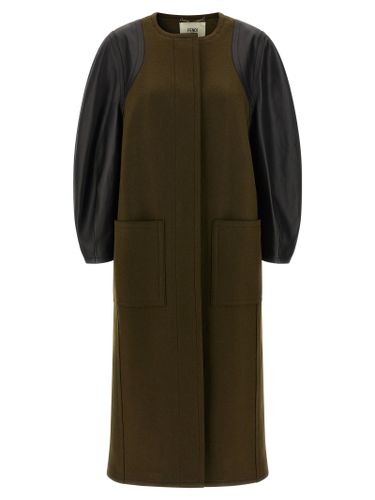 Fendi Bicolor Viscose Women's Coat - Fendi - Modalova