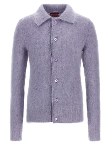 Gucci Purple Wool Men's Cardigan - Gucci - Modalova