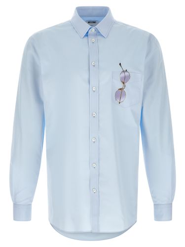 Moschino Blue Cotton Men's Blouse - Moschino - Modalova