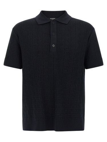 Balmain Blue Wool Polo Men's Shirt - Balmain - Modalova