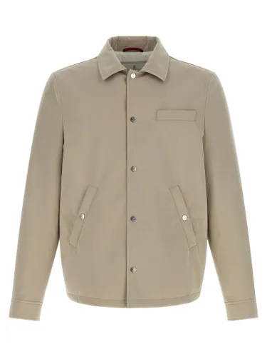 Polyester Full-Length Men's Jacket - Brunello Cucinelli - Modalova
