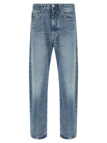 Cotton Straight-Leg Men's Jeans - Versace - Modalova