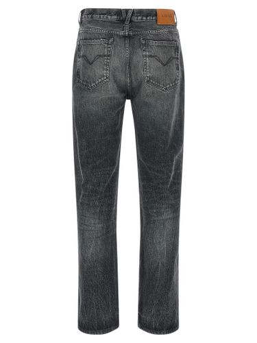 Cotton Straight-Leg Men's Jeans - Versace - Modalova