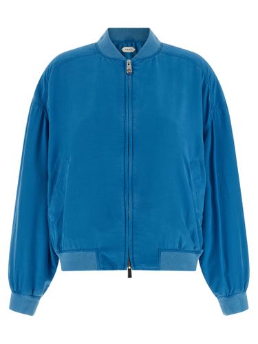 Versace Blue Silk Women's Bomber - Versace - Modalova