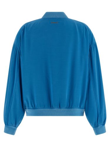 Versace Blue Silk Women's Bomber - Versace - Modalova