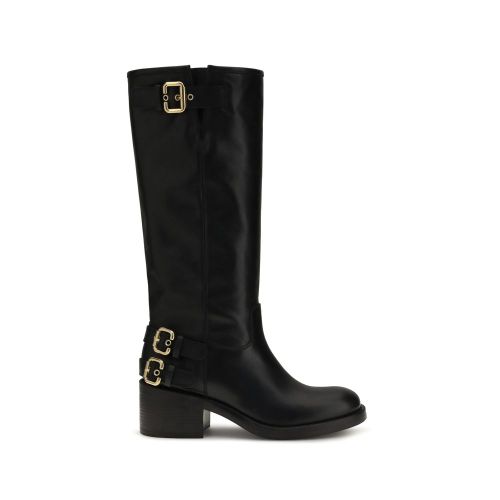 Calf Leather Bos Taurus Flat Women's Boots - Chloé - Modalova