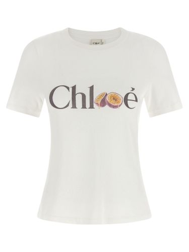 Chloé White Cotton Women's T-Shirt - Chloé - Modalova