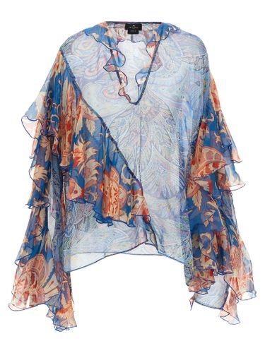Etro Blue Silk Women's Blouse - Etro - Modalova