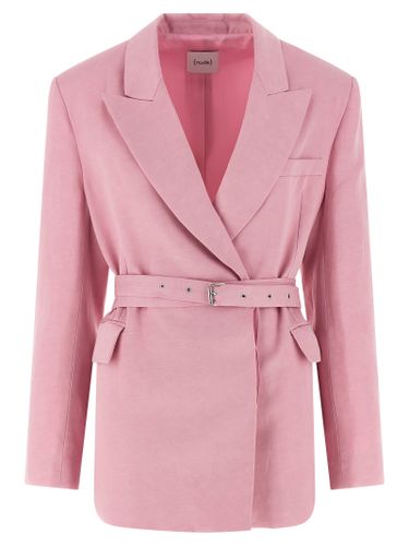 Linen Women's Blazer - NUDE - Modalova