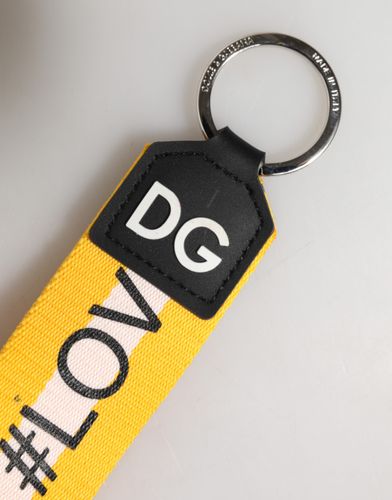 Logo Polyester Silver Brass Holder Keychain Women's Keyring - Dolce & Gabbana - Modalova