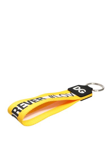 Logo Polyester Silver Brass Holder Keychain Women's Keyring - Dolce & Gabbana - Modalova