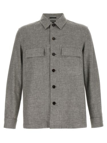 ZEGNA Beige Linen Men's Blouse - ZEGNA - Modalova