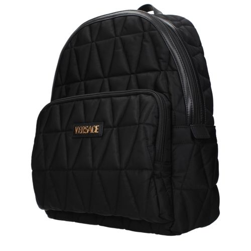 Versace Black Fabric Men's Backpack - Versace - Modalova