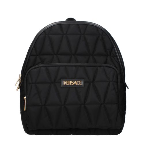 Versace Black Fabric Men's Backpack - Versace - Modalova