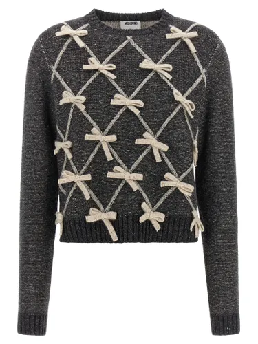 Moschino Gray Wool Women's Cardigan - Moschino - Modalova