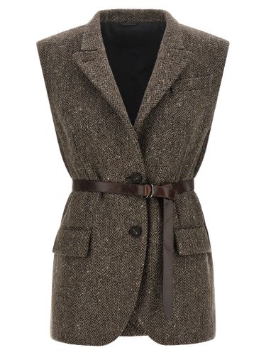 Virgin Wool Sleeveless Women's Jacket - Brunello Cucinelli - Modalova
