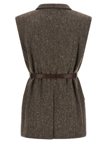 Virgin Wool Sleeveless Women's Jacket - Brunello Cucinelli - Modalova