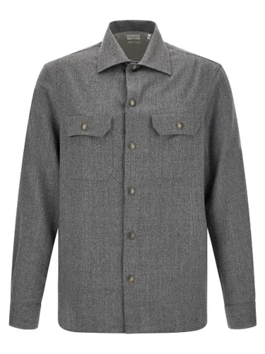 Virgin Wool Men's Blouse - Brunello Cucinelli - Modalova