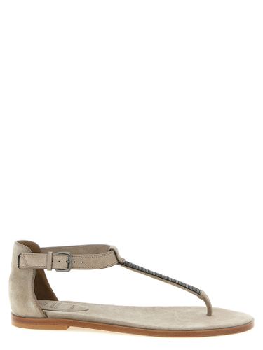 Calfskin Flat Women's Sandals - Brunello Cucinelli - Modalova