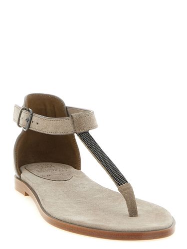 Calfskin Flat Women's Sandals - Brunello Cucinelli - Modalova