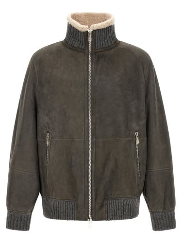 Lamb Leather Leather Men's Jacket - Brunello Cucinelli - Modalova