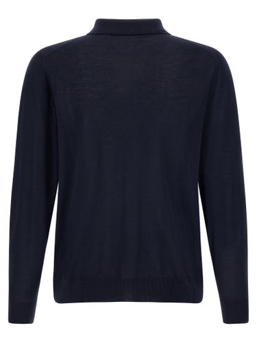 Kiton Blue Wool Polo Men's Shirt - Kiton - Modalova