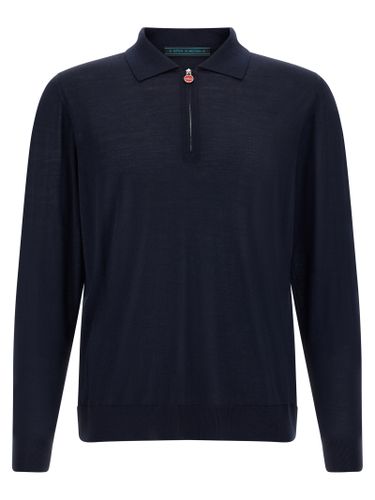 Kiton Blue Wool Polo Men's Shirt - Kiton - Modalova