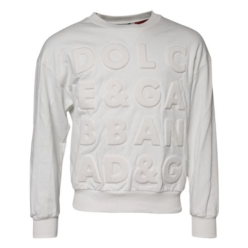 Embossed Logo Cotton Crew Neck Men's Sweater (Pre-Owned) - Dolce & Gabbana - Modalova