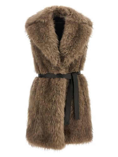 Lamb Fur Sleeveless Women's Jacket - BLANCHA - Modalova