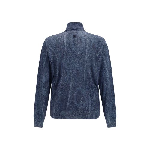 Etro Blue Silk Men's Turtleneck - Etro - Modalova