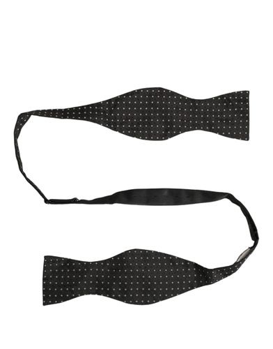 White Polka Dot Adjustable Neck Papillon Bow Men's Tie - Dolce & Gabbana - Modalova