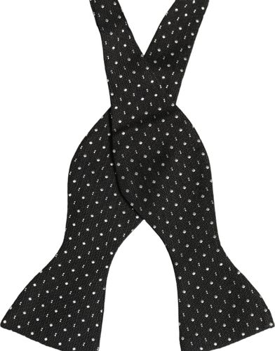 White Polka Dot Adjustable Neck Papillon Bow Men's Tie - Dolce & Gabbana - Modalova