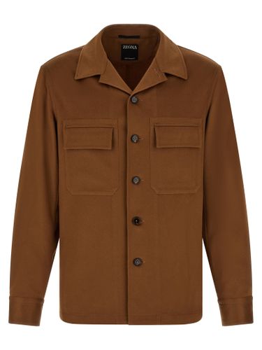ZEGNA Brown Cashmere Men's Blouse - ZEGNA - Modalova
