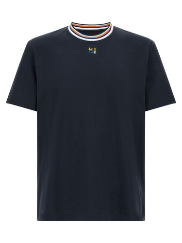 Fendi Blue Cotton Men's T-Shirt - Fendi - Modalova
