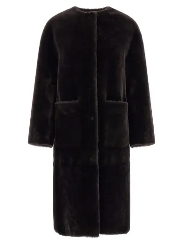 BLANCHA Brown Lamb Fur Women's Coat - BLANCHA - Modalova