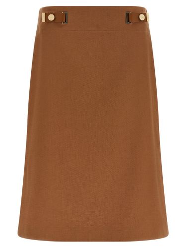 Linen Midi Women's Skirt - Fendi - Modalova