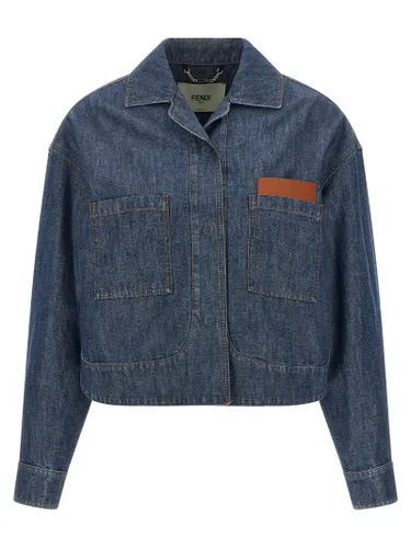 Cotton Denim Women's Jacket - Fendi - Modalova