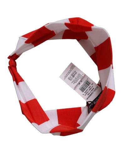 Red White Stripes Nylon Head Wrap One Size Women's Headband - Dolce & Gabbana - Modalova