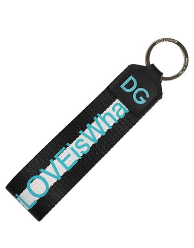 Logo Polyester Brass Holder Keychain Women's Keyring - Dolce & Gabbana - Modalova