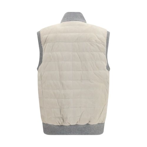 Calf Leather Bos Taurus Sleeveless Men's Jacket - Brunello Cucinelli - Modalova