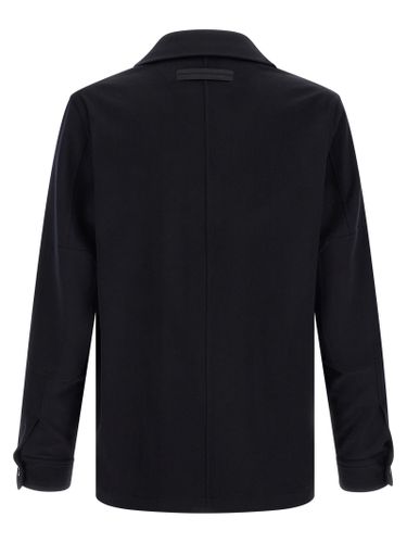 ZEGNA Blue Wool Men's Blouse - ZEGNA - Modalova