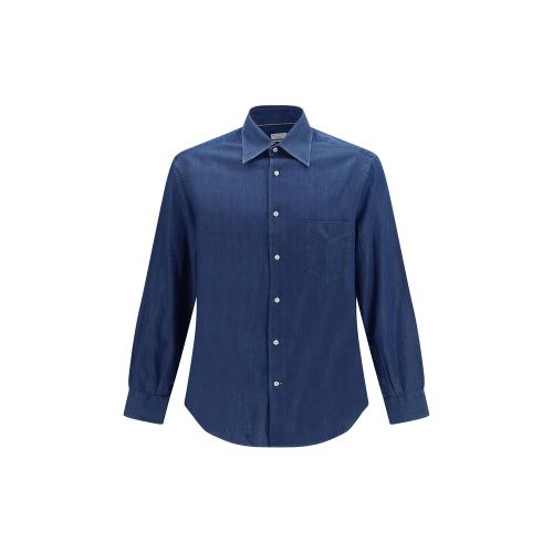 Denim Men's Shirt - Brunello Cucinelli - Modalova