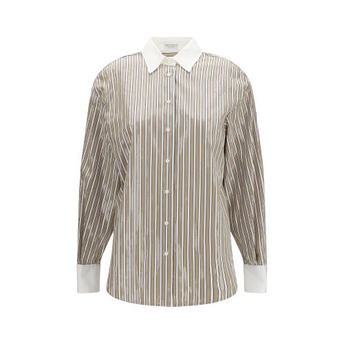 Cotton Pattern Women's Shirt - Brunello Cucinelli - Modalova