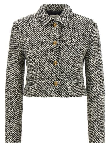 Virgin Wool Full-Length Women's Jacket - Versace - Modalova