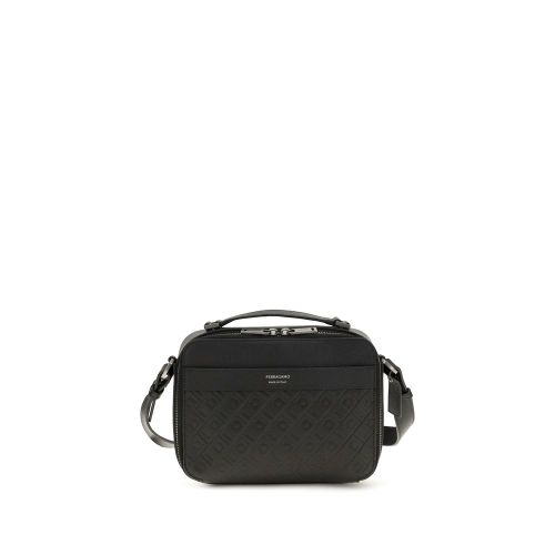 Calf Leather Bos Taurus Shoulder Men's Bag - Ferragamo - Modalova