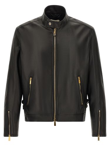 Lamb Leather Leather Men's Jacket - Versace - Modalova