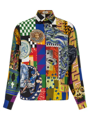 Silk Men's Blouse - Versace - Modalova