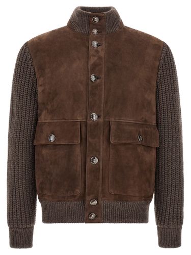 Lamb Leather Leather Men's Jacket - Brunello Cucinelli - Modalova